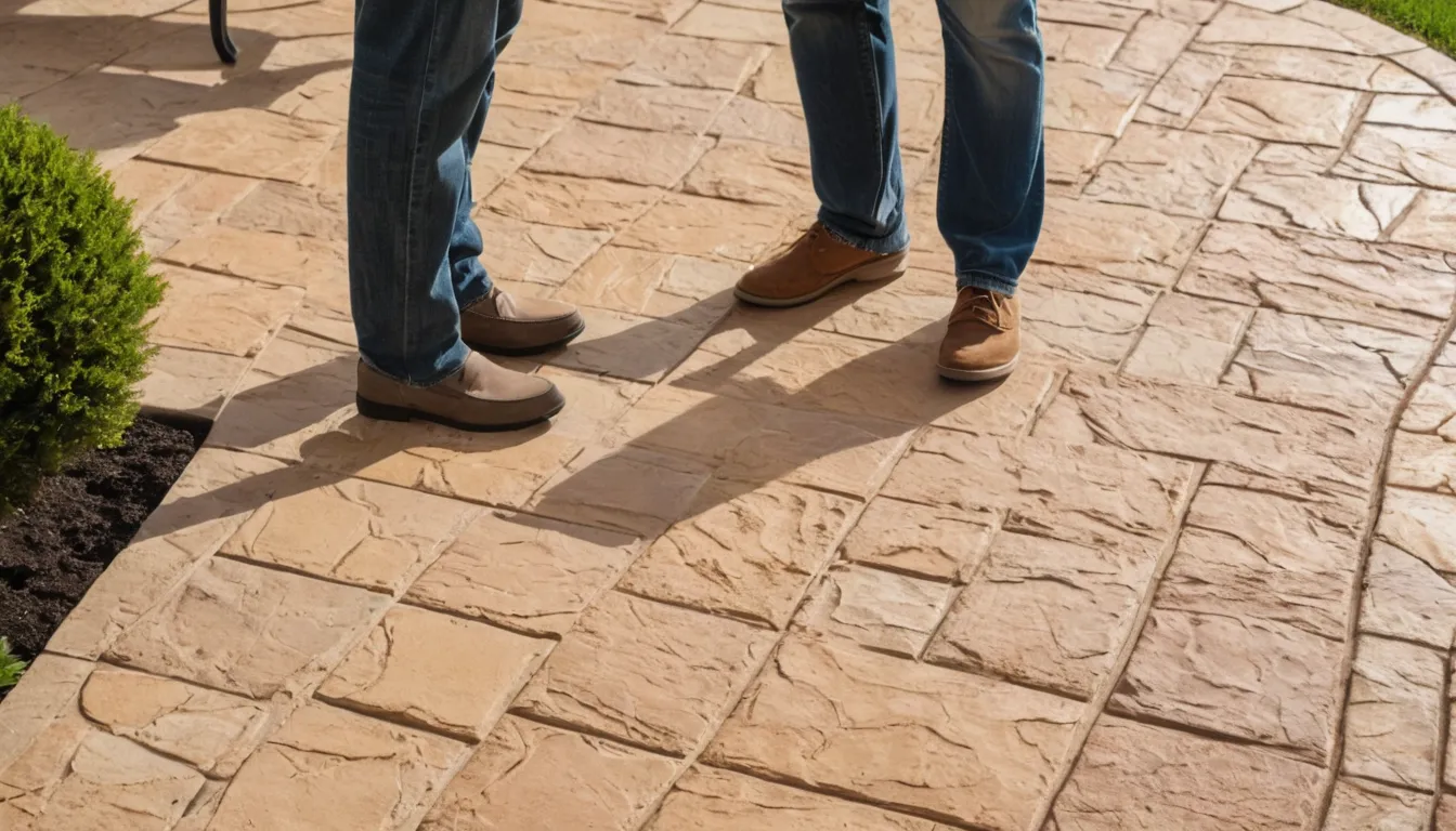 A stamped concrete patio behind a home in the Castle Pines area
